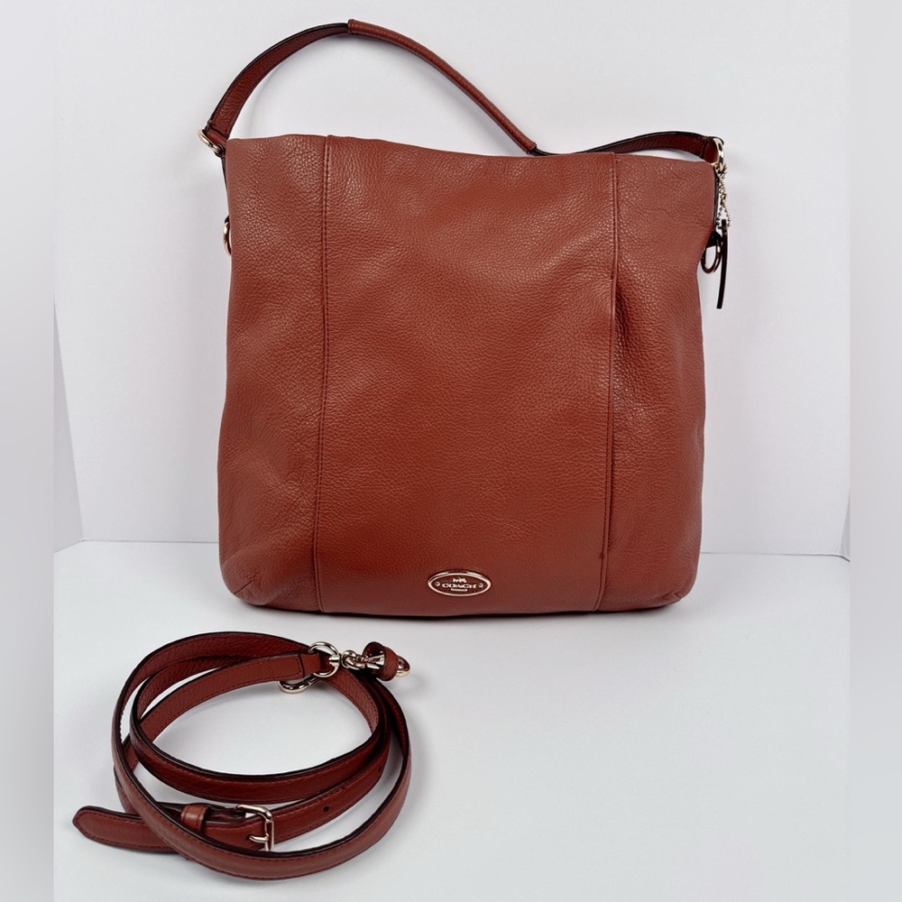 Coach Madison Isabelle Bag Tote Pebbled Leather Purse Brown Boho